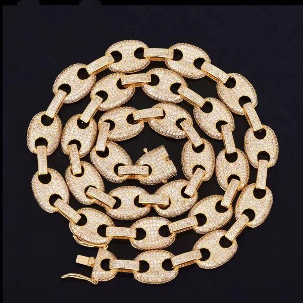 gold color cuban link necklace bling men's hip hop jewelry 18 k copper iced zircon chain 18" for gift chains, Silver
gold color cuban link necklace bling men's hip hop jewelry 18 k copper iced zircon chain 18" for gift chains, Silver