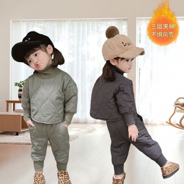 children's suit fashion children's thick set winter baby girls warm turtleneck coat +pant sets kid gray casual suit 0-5 years boys, White
children's suit fashion children's thick set winter baby girls warm turtleneck coat +pant sets kid gray casual suit 0-5 years boys, White