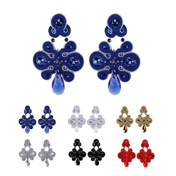 soutache fashion fine drop earrings for women boho jewelry handmade weave multiple colour spring summer accessories aesthetic, Silver
soutache fashion fine drop earrings for women boho jewelry handmade weave multiple colour spring summer accessories aesthetic, Silver