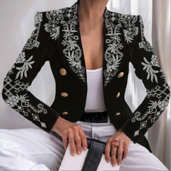 women's suits & blazers coat trendy leopard print long sleeve blazer temperament office lady, White;black
women's suits & blazers coat trendy leopard print long sleeve blazer temperament office lady, White;black