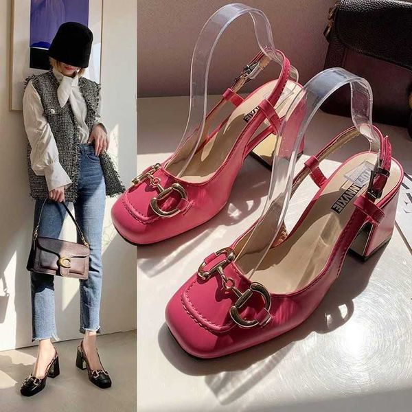 women's popular 2021 spring and summer sandals with horse clasp and thick high heels ysj, Black
women's popular 2021 spring and summer sandals with horse clasp and thick high heels ysj, Black