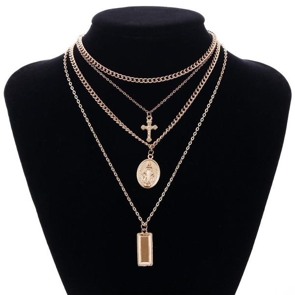 goddess catholic choker necklace multilayer christian neckalce collier for women jewelry cross virgin mary pendant chain necklaces, Silver
goddess catholic choker necklace multilayer christian neckalce collier for women jewelry cross virgin mary pendant chain necklaces, Silver