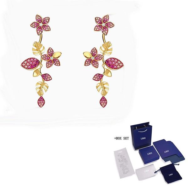 stud fashion swa tropical flower pierced earrings garden pink leaves flowers crystal female jewelry romantic gift, Golden;silver
stud fashion swa tropical flower pierced earrings garden pink leaves flowers crystal female jewelry romantic gift, Golden;silver
