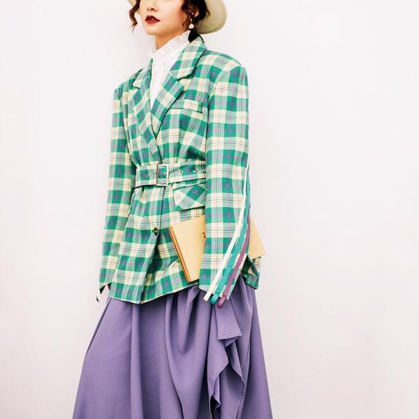women's suits & blazers blazer women vadim mujer 2021 spring autumn long sleeve plaid print coat fashion ladies clothes sl238, White;black
women's suits & blazers blazer women vadim mujer 2021 spring autumn long sleeve plaid print coat fashion ladies clothes sl238, White;black
