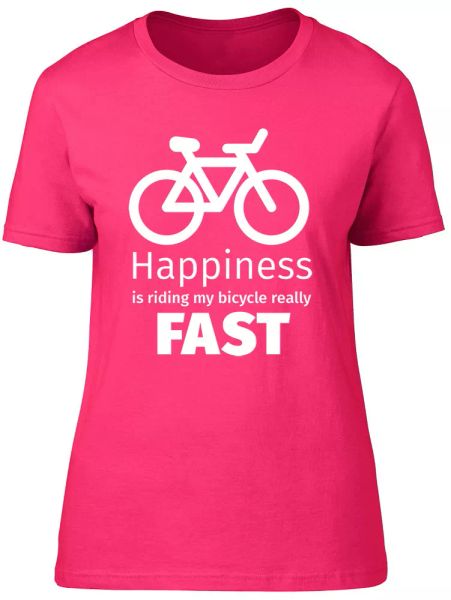 happiness is riding my bicycle really fast womens ladies short sleeve t-shirt, White;black
happiness is riding my bicycle really fast womens ladies short sleeve t-shirt, White;black
