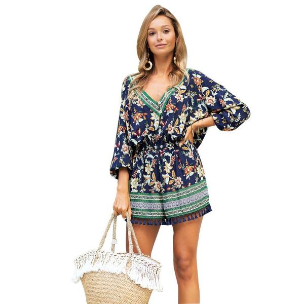 spring pattern suit-dress v lead printing seven part sleeve pants tassels shorts woman women set women's two piece, White
spring pattern suit-dress v lead printing seven part sleeve pants tassels shorts woman women set women's two piece, White