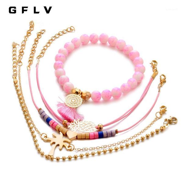 charm bracelets gflv 5 pcs/set boho women bracelet pineapple tassels heart tree chain bead leather set fashion accessories b0021, Golden;silver
charm bracelets gflv 5 pcs/set boho women bracelet pineapple tassels heart tree chain bead leather set fashion accessories b0021, Golden;silver
