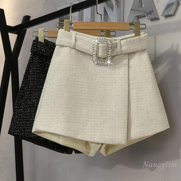 women's shorts apricot tweed women 2021 autumn and winter design irregular bright silk high waist slim wide leg woolen short pink, White;black
women's shorts apricot tweed women 2021 autumn and winter design irregular bright silk high waist slim wide leg woolen short pink, White;black