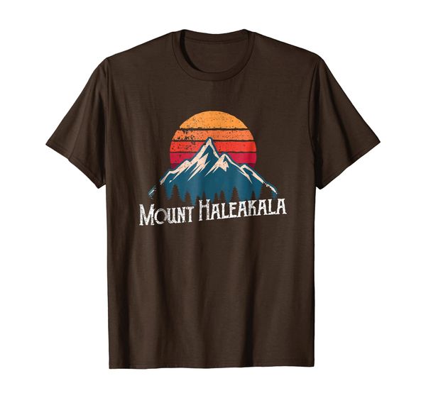 hawaiian mount haleakala volcano mountain retro t shirt, White;black 
hawaiian mount haleakala volcano mountain retro t shirt, White;black