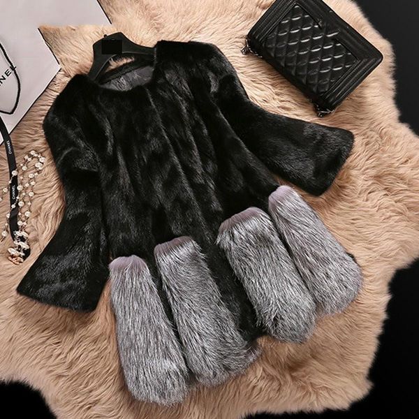 women's fur & faux woman luxury medium long fake coats mujer female jackets women winter mink coat, Black
women's fur & faux woman luxury medium long fake coats mujer female jackets women winter mink coat, Black