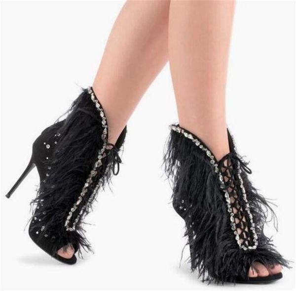 sestito woman luxury crystal lace-up summer gladiator sandals girls thin high heels feather shoes lady cover dress, Black
sestito woman luxury crystal lace-up summer gladiator sandals girls thin high heels feather shoes lady cover dress, Black