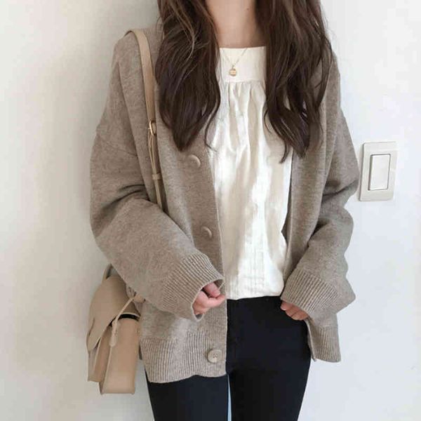 women's knits & tees autumn women sweater retro elegant v-neck single-breasted cardigan ladies casual urban loose outside knitwear, White
women's knits & tees autumn women sweater retro elegant v-neck single-breasted cardigan ladies casual urban loose outside knitwear, White