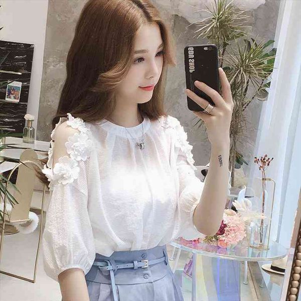 summer fashion 3d flower appliques womens shirts chiffon short sleeve office ladies blusas femininas elegante plus size, White
summer fashion 3d flower appliques womens shirts chiffon short sleeve office ladies blusas femininas elegante plus size, White