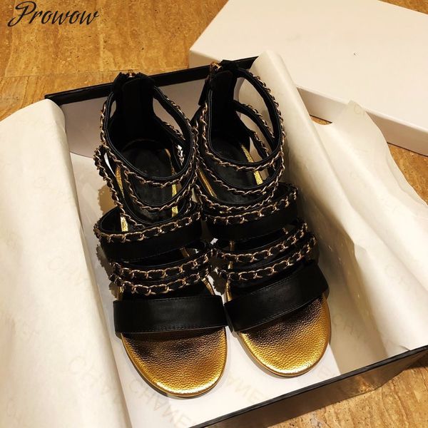 80% off store online prowow sandals gold shoes woman chain high heel women genuine leather summer luxury, Black
80% off store online prowow sandals gold shoes woman chain high heel women genuine leather summer luxury, Black