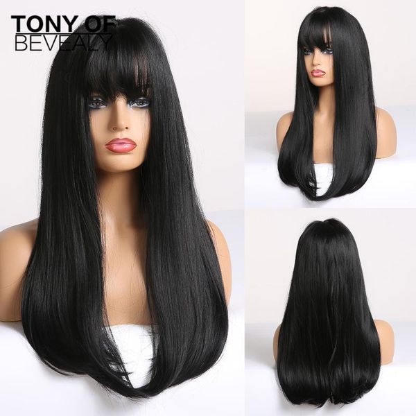 long straight hair black with bangs synthetic wigs for women african american natural daily heat resistant fiber1 
long straight hair black with bangs synthetic wigs for women african american natural daily heat resistant fiber1