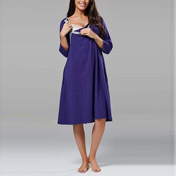 maternity dresses autumn and winter pregnant women breastfeeding long-sleeve round neck large swing fashion pure color cotton dress, White
maternity dresses autumn and winter pregnant women breastfeeding long-sleeve round neck large swing fashion pure color cotton dress, White