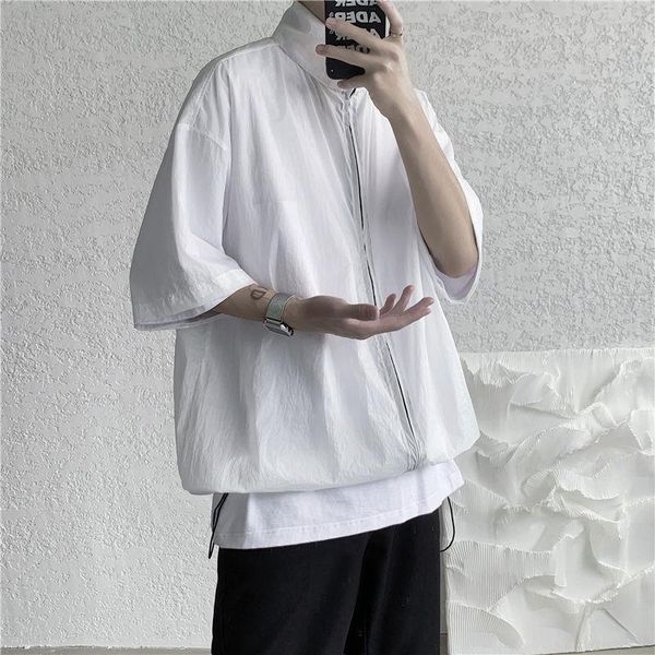 men's jackets summer thin short-sleeved shirt korean fashion loose casual streetwear sunscreen clothing men m-2xl, Black;brown
men's jackets summer thin short-sleeved shirt korean fashion loose casual streetwear sunscreen clothing men m-2xl, Black;brown