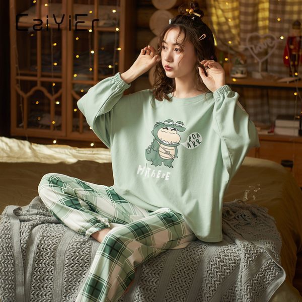 caiyier new 2021 women pajamas set lovely cat print cotton nightwear long sleeve + pant sleepwear girls fashion winter homewear, Black;red
caiyier new 2021 women pajamas set lovely cat print cotton nightwear long sleeve + pant sleepwear girls fashion winter homewear, Black;red