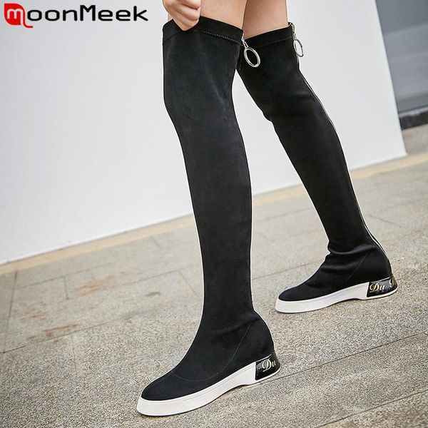 boots moonmeek 2021 stretch women round toe zip flat platform shoes over the knee elegant ladies prom thigh high, Black
boots moonmeek 2021 stretch women round toe zip flat platform shoes over the knee elegant ladies prom thigh high, Black