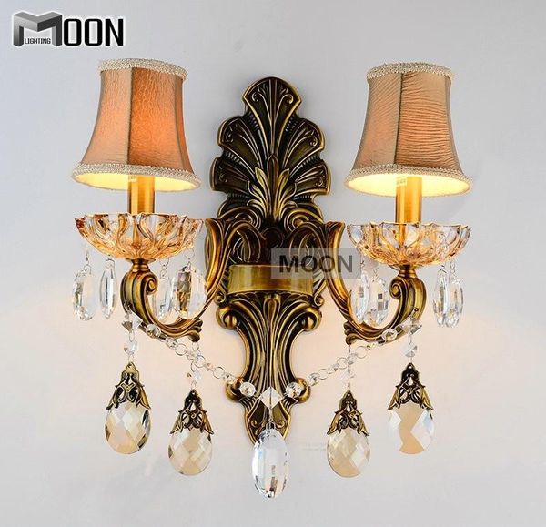 wall lamp 2 lights crystal sconces lighting fitting brass color lustre for bracket bra light with fabric lampshade
wall lamp 2 lights crystal sconces lighting fitting brass color lustre for bracket bra light with fabric lampshade