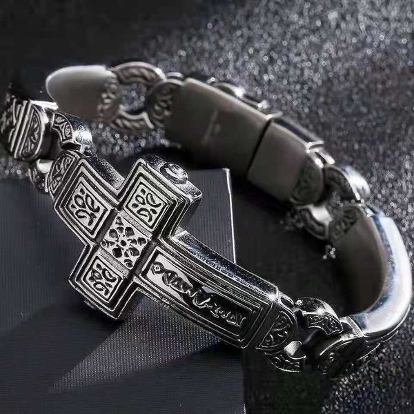 trendy ch cross bracelet men's and women's classic star punk style, Golden;silver
trendy ch cross bracelet men's and women's classic star punk style, Golden;silver