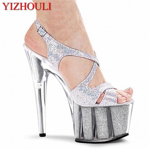 15cm colorful high-heeled shoes crystal sandals 6 inch stiletto high heels clear platforms silver glitter sandal, Black
15cm colorful high-heeled shoes crystal sandals 6 inch stiletto high heels clear platforms silver glitter sandal, Black