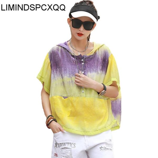 women's t-shirt limindspcxqq 2021 fashion summer street yellow purple hoodie shorts casual tie dye sleeve girl top, White
women's t-shirt limindspcxqq 2021 fashion summer street yellow purple hoodie shorts casual tie dye sleeve girl top, White