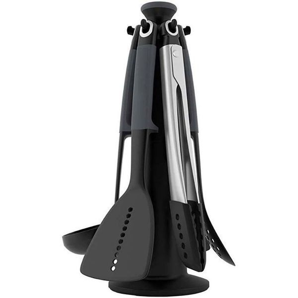 clip leaky spoon food grade nylon shovel kitchenware 6-piece set with storage rack 
clip leaky spoon food grade nylon shovel kitchenware 6-piece set with storage rack