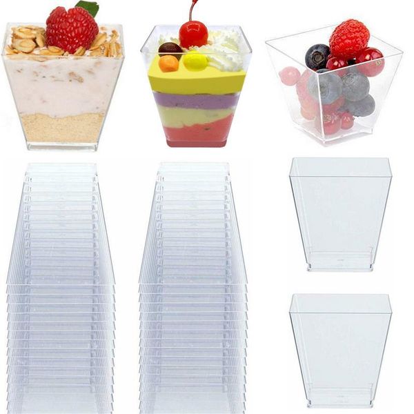 disposable cups & straws 50pcs 60ml plastic clear portion transparent trapezoidal container for jelly yogurt mousses dessert baking
disposable cups & straws 50pcs 60ml plastic clear portion transparent trapezoidal container for jelly yogurt mousses dessert baking