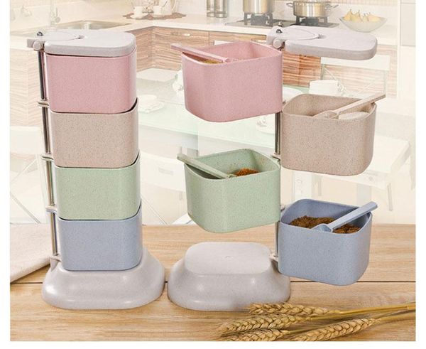 storage bottles & jars wheat stalk kitchen box rotated vertically with spoon seasoning environmental household four-layer rotary spice jar
storage bottles & jars wheat stalk kitchen box rotated vertically with spoon seasoning environmental household four-layer rotary spice jar