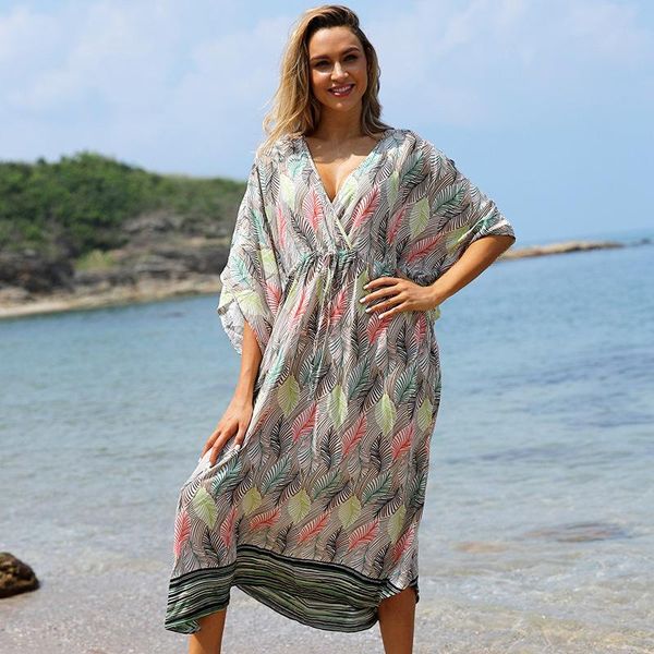 women's swimwear style cotton tree leaf flower drawstring skirt loose beach holiday sun protection long bikini blouse swimsuit, White;black
women's swimwear style cotton tree leaf flower drawstring skirt loose beach holiday sun protection long bikini blouse swimsuit, White;black