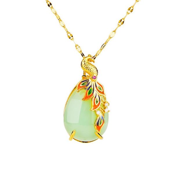 pendant necklaces pure natural stone peacock pendants necklces for women 2021 fashion 24k gold phoenix chain necklace choker jewelery gift, Silver
pendant necklaces pure natural stone peacock pendants necklces for women 2021 fashion 24k gold phoenix chain necklace choker jewelery gift, Silver