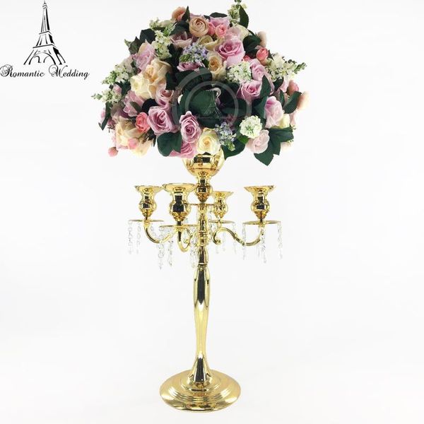 party decoration 6pcs/lot gorgeous gold metal candelabras with a flower bowl 30inch tall for wedding centerpiece event el home usage 
party decoration 6pcs/lot gorgeous gold metal candelabras with a flower bowl 30inch tall for wedding centerpiece event el home usage