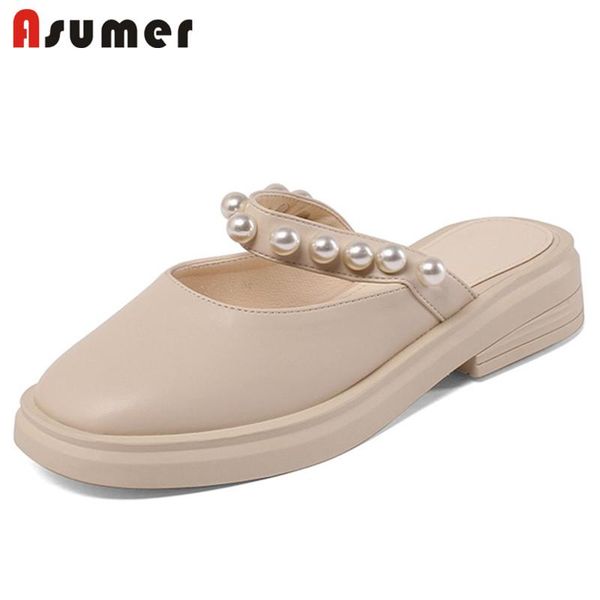 slippers asumer genuine leather slipper women shoes pearl solid colors fashion casual comfortable low heel lady, Black
slippers asumer genuine leather slipper women shoes pearl solid colors fashion casual comfortable low heel lady, Black