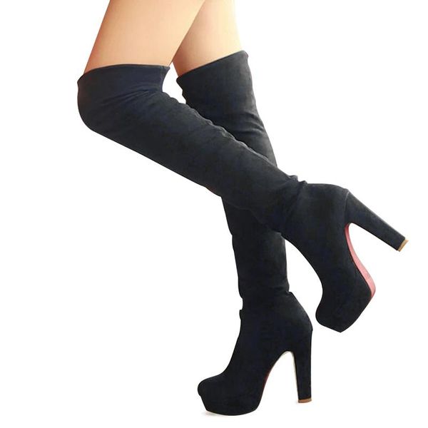 boots stretch over the knee women high heels 12cm platform female autumn winter shoes thigh plus size 46, Black
boots stretch over the knee women high heels 12cm platform female autumn winter shoes thigh plus size 46, Black