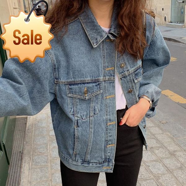 women's jackets 2021 autumn ladies jacket retro lapel single-breasted loose multi-pocket washed blue old denim short coat qb783, Black;brown
women's jackets 2021 autumn ladies jacket retro lapel single-breasted loose multi-pocket washed blue old denim short coat qb783, Black;brown