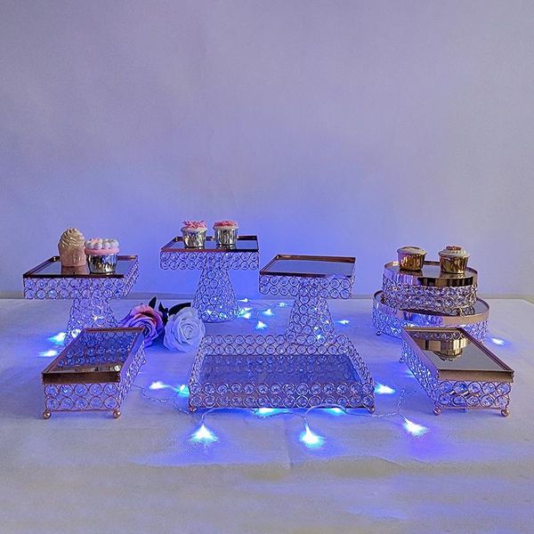 other bakeware 3pcs-8pcs /lot crystal square metal cake stand set led light cupcake decorations dessert pedestal wedding party display tray
other bakeware 3pcs-8pcs /lot crystal square metal cake stand set led light cupcake decorations dessert pedestal wedding party display tray