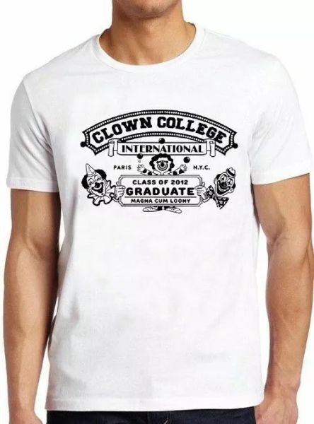 clown college funny graduate cool vintage circus pennywise tee t shirt 4049, White;black
clown college funny graduate cool vintage circus pennywise tee t shirt 4049, White;black