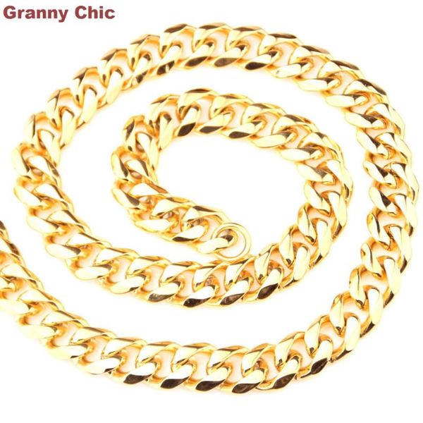 granny chic 15mm 18"-40" brand fashion men's jewelry gold color stainless steel curb link chain necklace chains, Silver
granny chic 15mm 18"-40" brand fashion men's jewelry gold color stainless steel curb link chain necklace chains, Silver