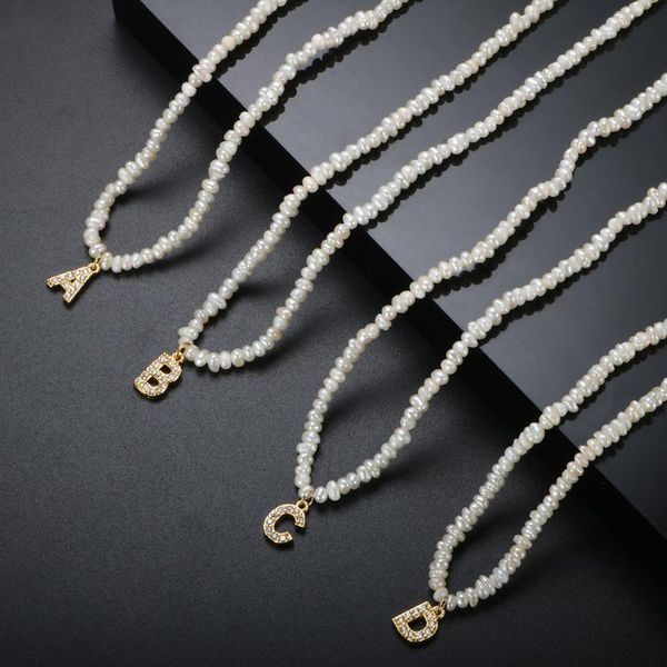 chains 26 english letters natural freshwater pearl alphabet a-z initial necklaces for women boho beaded zircon choker jewelry, Silver
chains 26 english letters natural freshwater pearl alphabet a-z initial necklaces for women boho beaded zircon choker jewelry, Silver