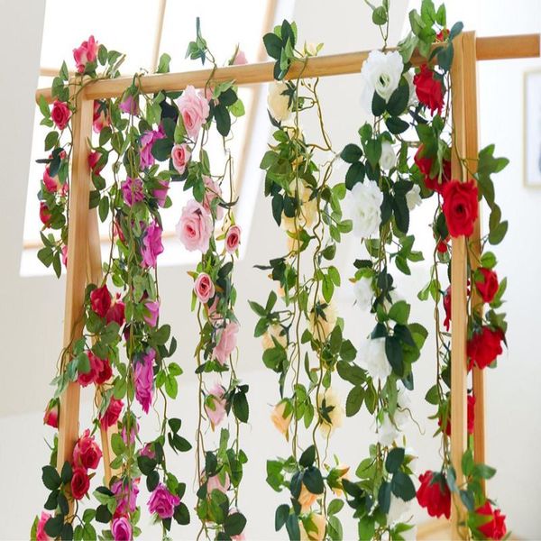180cm/lot silk roses ivy vine with green leaves for home wedding decoration fake leaf diy hanging garland artificial flowers decorative & wr
180cm/lot silk roses ivy vine with green leaves for home wedding decoration fake leaf diy hanging garland artificial flowers decorative & wr