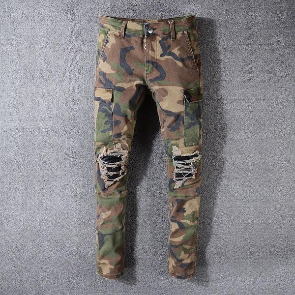 men's jeans pantalon homme men camouflage print patchwork military biker for moto slim fit straight army green pocket cargo denim, Blue
men's jeans pantalon homme men camouflage print patchwork military biker for moto slim fit straight army green pocket cargo denim, Blue
