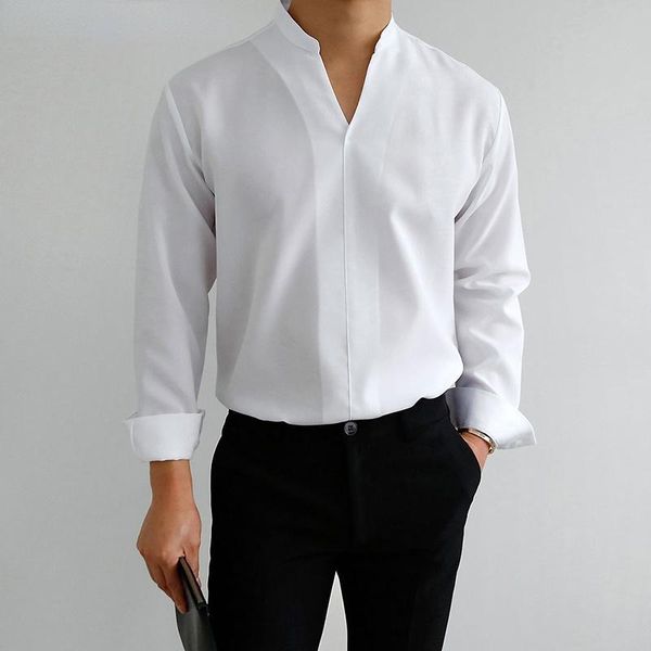 men's casual shirts men social dress shirt solid color v-neck long streetwear loose 2021 fashion leisure sleeve for man size -3xl, White;black
men's casual shirts men social dress shirt solid color v-neck long streetwear loose 2021 fashion leisure sleeve for man size -3xl, White;black