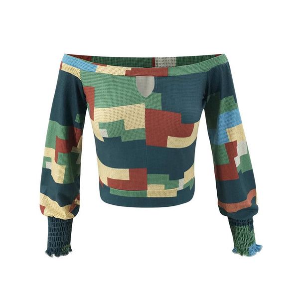 women off shoulder crop camo color block long sleeve printed shirt blouse s l xl women's blouses & shirts, White
women off shoulder crop camo color block long sleeve printed shirt blouse s l xl women's blouses & shirts, White