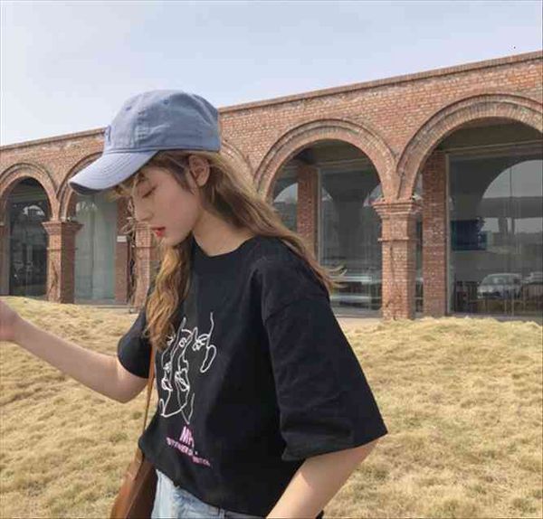 basic cotton simple fashion cute womens character printed loose neck short sleeve female t shirts, White
basic cotton simple fashion cute womens character printed loose neck short sleeve female t shirts, White