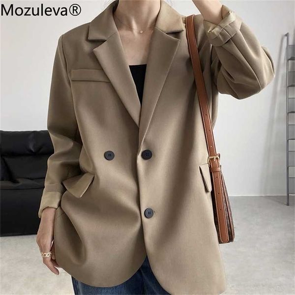 mozuleva vintage back split solid blazer jacket women double breasted loose blazer spring office ladies long sleeve coat outwear 211112, Black;brown
mozuleva vintage back split solid blazer jacket women double breasted loose blazer spring office ladies long sleeve coat outwear 211112, Black;brown