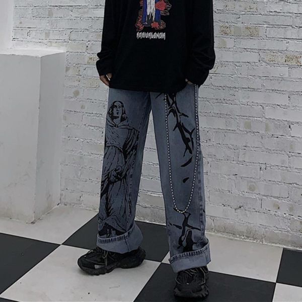 spring and autumn fashion street dance printed washed jeans loose casual denim wide leg pants trendy women chic women's, Blue
spring and autumn fashion street dance printed washed jeans loose casual denim wide leg pants trendy women chic women's, Blue