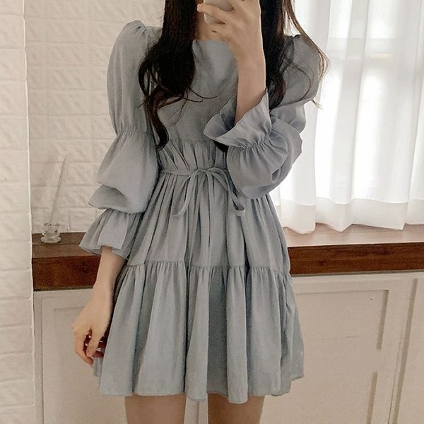 pleated dresses for women puff sleeve white dress o-neck a-line solid clothing korean elegant fashion summer ruffled, Black;gray
pleated dresses for women puff sleeve white dress o-neck a-line solid clothing korean elegant fashion summer ruffled, Black;gray