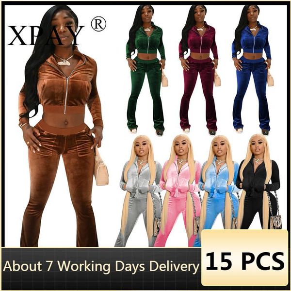 women's two piece pants wholesale bulk items lots suede tracksuits for women fall / winter zipper crop flare pant 2 set outfits solid x, White
women's two piece pants wholesale bulk items lots suede tracksuits for women fall / winter zipper crop flare pant 2 set outfits solid x, White