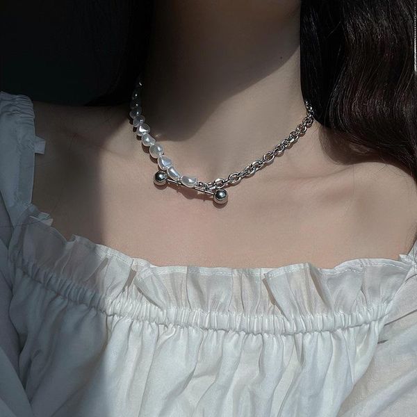 chains titanium steel necklace korean pearl design feeling in 2021 the chain sautoir female hip-hop cold wind clavicle, Silver
chains titanium steel necklace korean pearl design feeling in 2021 the chain sautoir female hip-hop cold wind clavicle, Silver